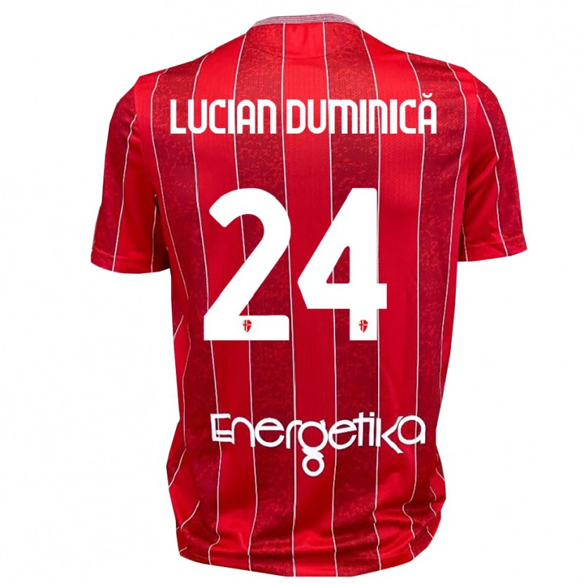Danxen Kinder Nicolae Lucian Duminică #24 Rot Weiß Auswärtstrikot Trikot 2025/26 T-Shirt Österreich