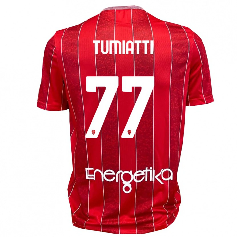 Danxen Kinder Francesco Tumiatti #77 Rot Weiß Auswärtstrikot Trikot 2025/26 T-Shirt Österreich