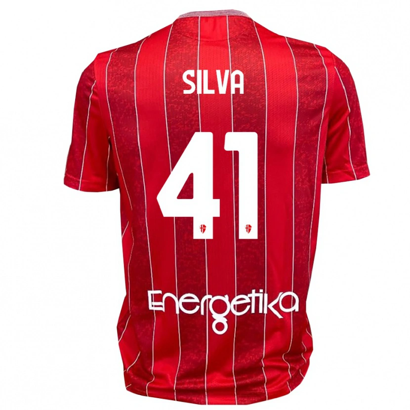 Danxen Kinder Jonathan Silva #41 Rot Weiß Auswärtstrikot Trikot 2025/26 T-Shirt Österreich