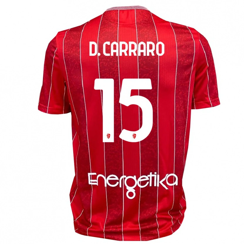 Danxen Kinder Davide Carraro #15 Rot Weiß Auswärtstrikot Trikot 2025/26 T-Shirt Österreich