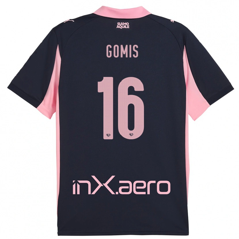Danxen Kinder Alfred Gomis #16 Marineblau Pink Auswärtstrikot Trikot 2025/26 T-Shirt Österreich
