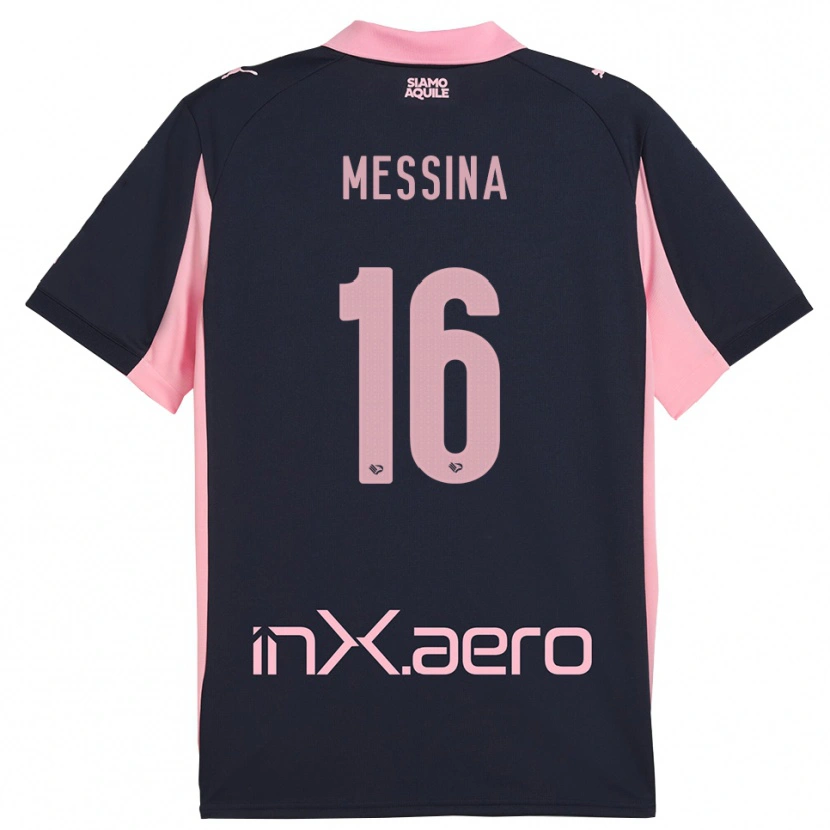 Danxen Kinder Pietro Messina #16 Marineblau Pink Auswärtstrikot Trikot 2025/26 T-Shirt Österreich