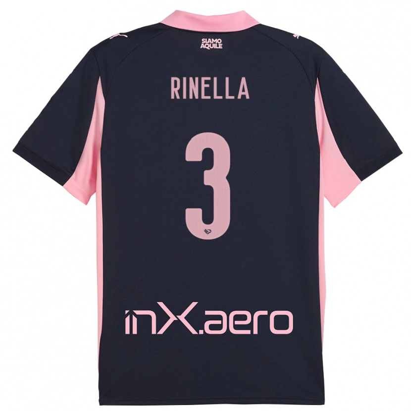 Danxen Kinder Alessandro Rinella #3 Marineblau Pink Auswärtstrikot Trikot 2025/26 T-Shirt Österreich