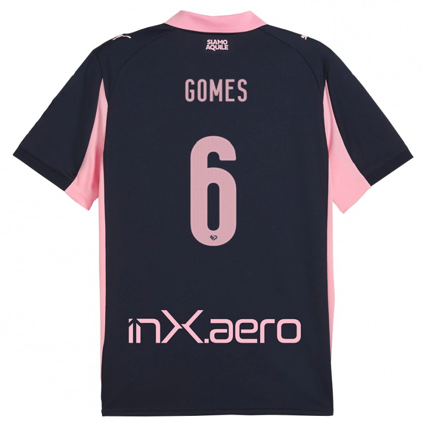 Danxen Kinder Claudio Gomes #6 Marineblau Pink Auswärtstrikot Trikot 2025/26 T-Shirt Österreich