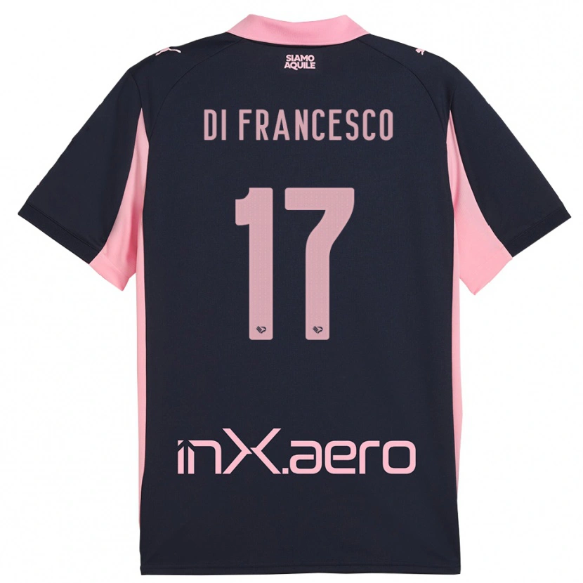 Danxen Kinder Federico Di Francesco #17 Marineblau Pink Auswärtstrikot Trikot 2025/26 T-Shirt Österreich