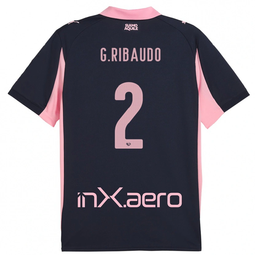 Danxen Kinder Giorgio Ribaudo #2 Marineblau Pink Auswärtstrikot Trikot 2025/26 T-Shirt Österreich