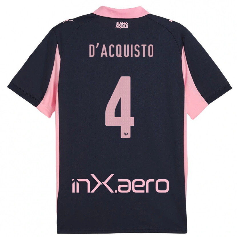 Danxen Kinder Giovanni D'acquisto #4 Marineblau Pink Auswärtstrikot Trikot 2025/26 T-Shirt Österreich