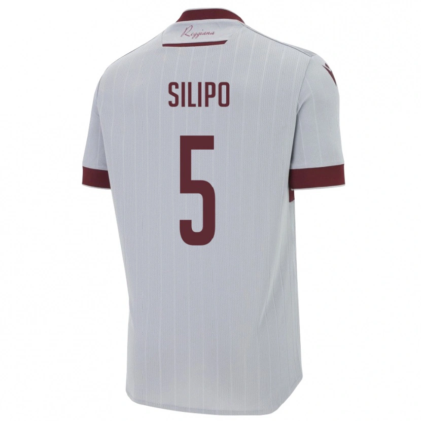 Danxen Kinder Alessandro Silipo #5 Burgund Weiß Auswärtstrikot Trikot 2025/26 T-Shirt Österreich