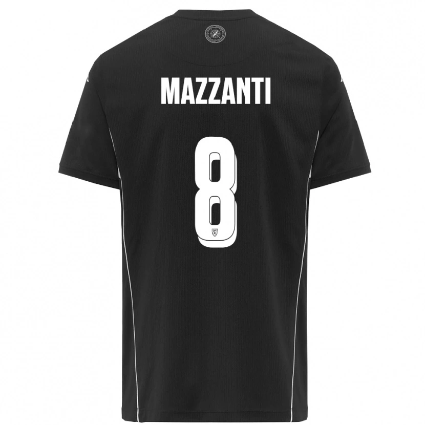 Danxen Kinder Tommaso Mazzanti #8 Schwarz Weiß Auswärtstrikot Trikot 2025/26 T-Shirt Österreich