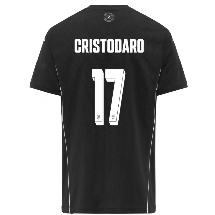 Danxen Kinder Lorenzo Cristodaro #17 Schwarz Weiß Auswärtstrikot Trikot 2025/26 T-Shirt Österreich