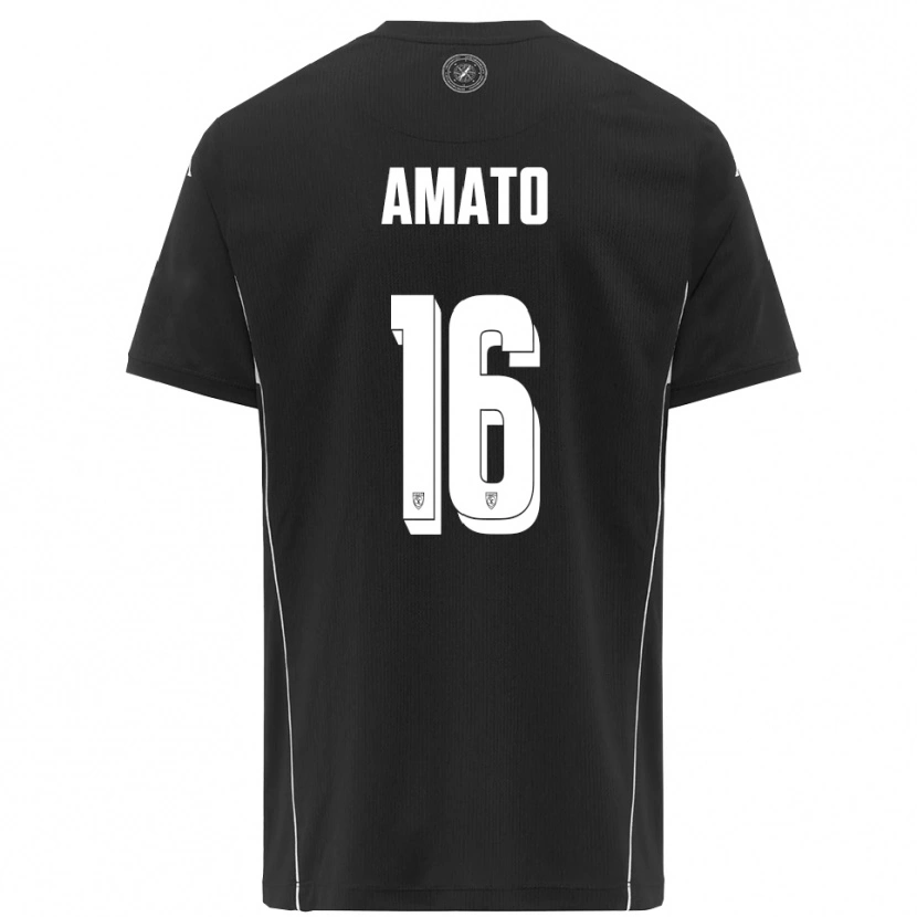 Danxen Kinder Salvatore Amato #16 Schwarz Weiß Auswärtstrikot Trikot 2025/26 T-Shirt Österreich