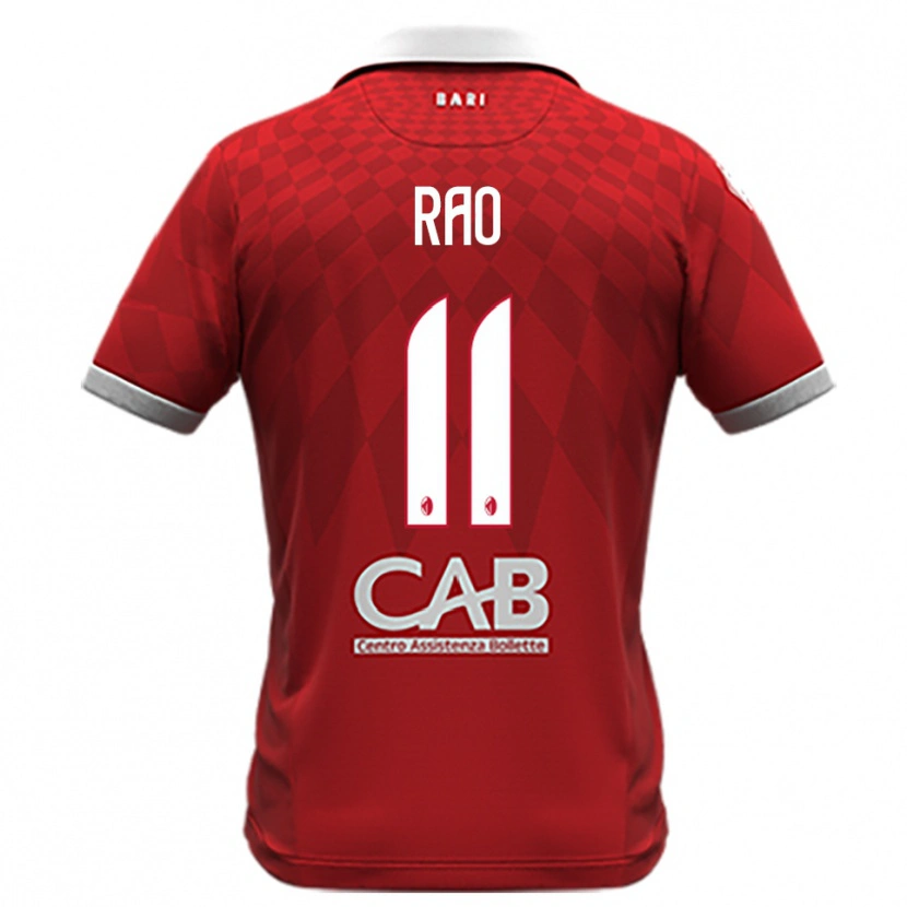 Danxen Kinder Emanuele Rao #11 Rot Weiß Auswärtstrikot Trikot 2025/26 T-Shirt Österreich