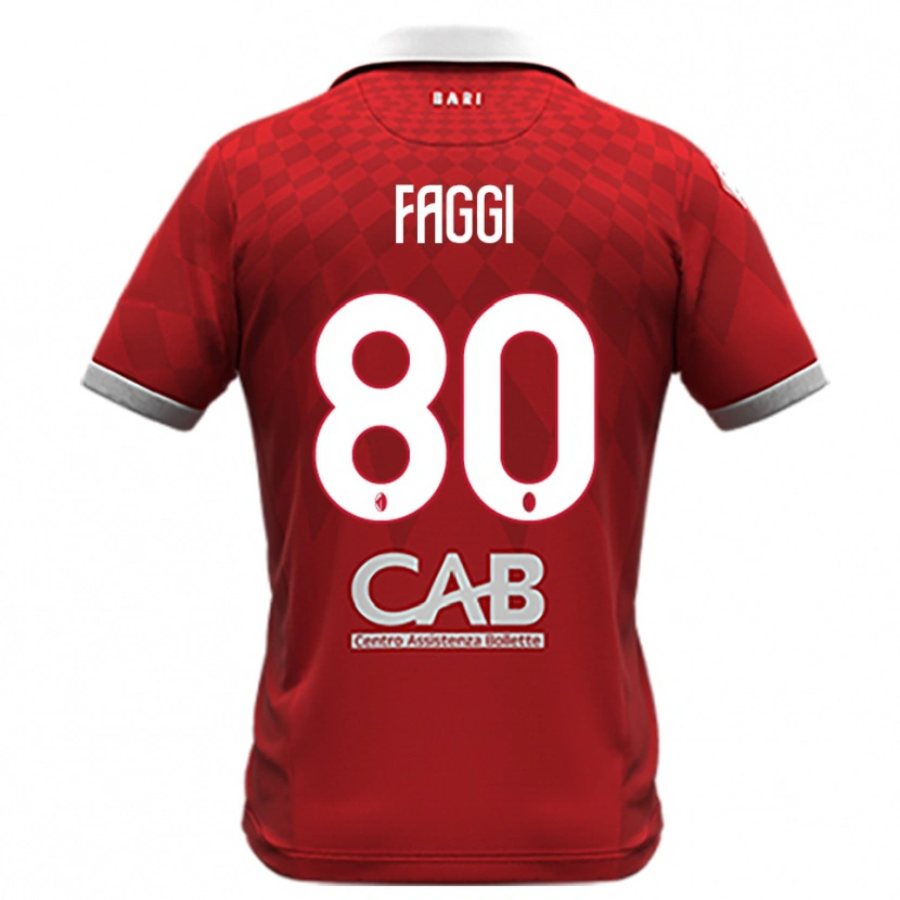 Danxen Kinder Filippo Faggi #80 Rot Weiß Auswärtstrikot Trikot 2025/26 T-Shirt Österreich