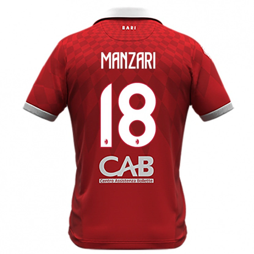 Danxen Kinder Giacomo Manzari #18 Rot Weiß Auswärtstrikot Trikot 2025/26 T-Shirt Österreich