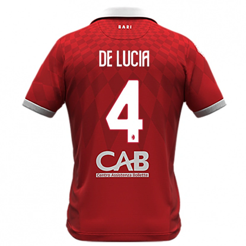Danxen Kinder Mattia De Lucia #4 Rot Weiß Auswärtstrikot Trikot 2025/26 T-Shirt Österreich