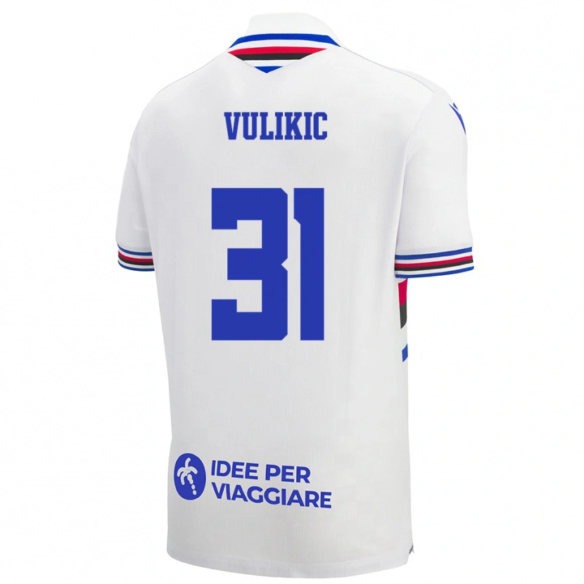 Danxen Kinder Stipe Vulikic #31 Weiß Blau Rot Auswärtstrikot Trikot 2025/26 T-Shirt Österreich