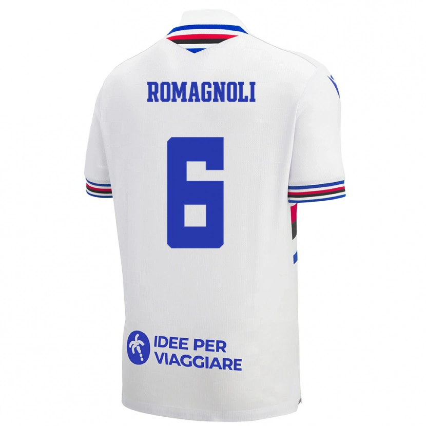 Danxen Kinder Simone Romagnoli #6 Weiß Blau Rot Auswärtstrikot Trikot 2025/26 T-Shirt Österreich
