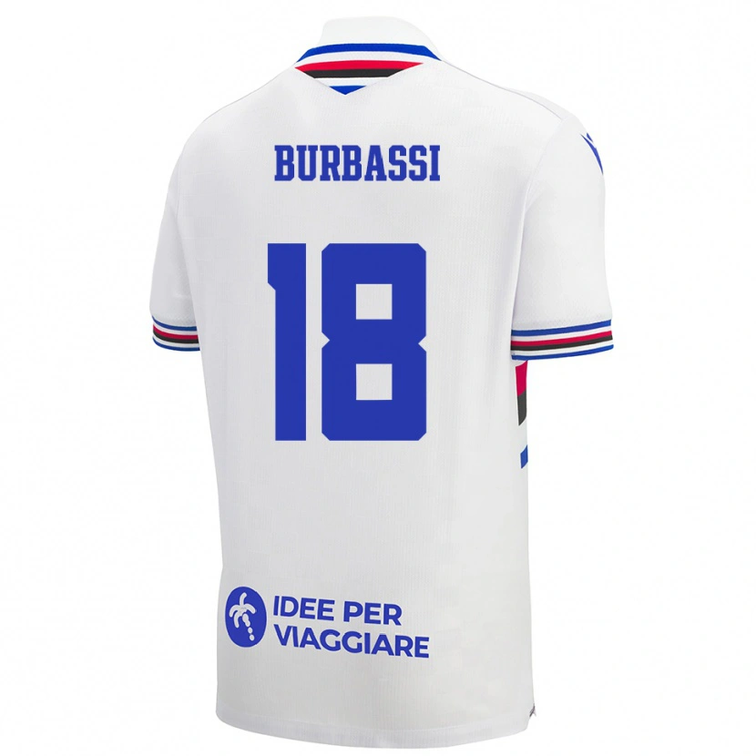 Danxen Kinder Giada Burbassi #18 Weiß Blau Rot Auswärtstrikot Trikot 2025/26 T-Shirt Österreich