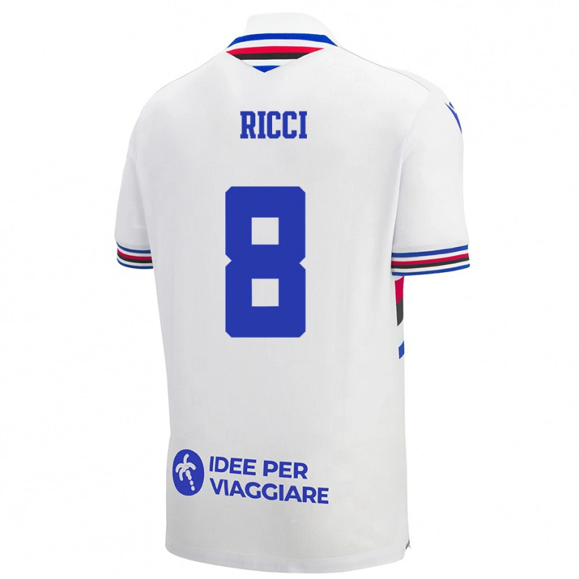 Danxen Kinder Matteo Ricci #8 Weiß Blau Rot Auswärtstrikot Trikot 2025/26 T-Shirt Österreich