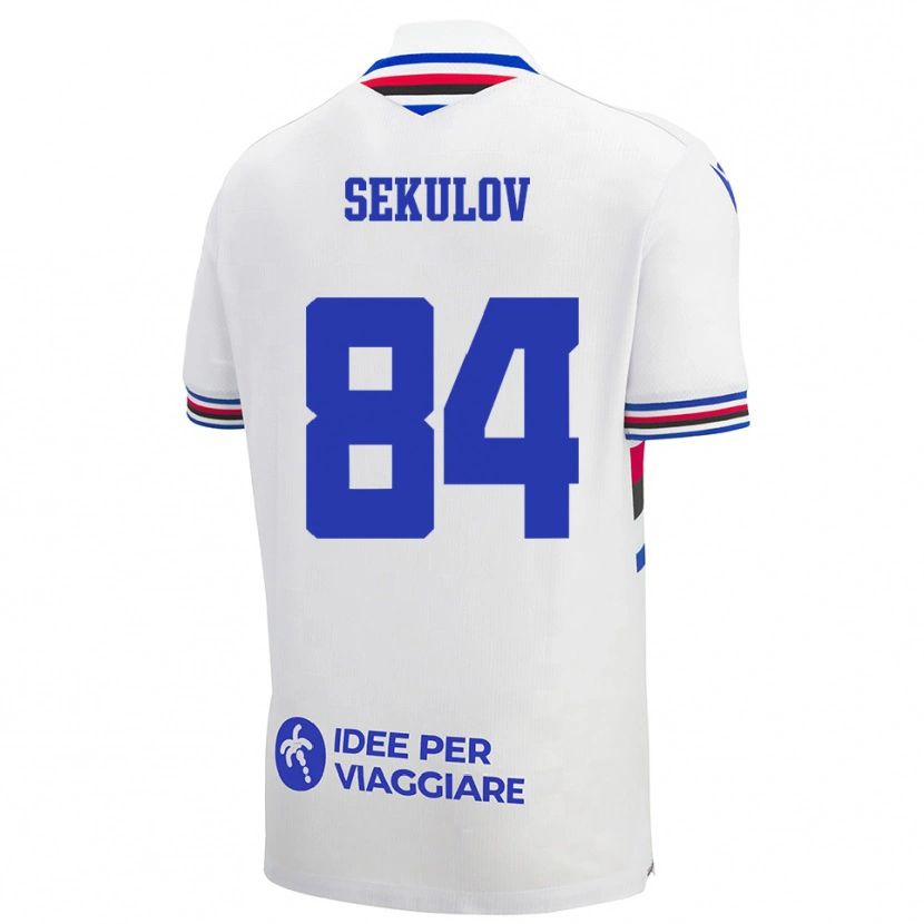 Danxen Kinder Nikola Sekulov #84 Weiß Blau Rot Auswärtstrikot Trikot 2025/26 T-Shirt Österreich