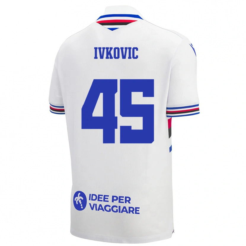 Danxen Kinder Mate Ivkovic #45 Weiß Blau Rot Auswärtstrikot Trikot 2025/26 T-Shirt Österreich