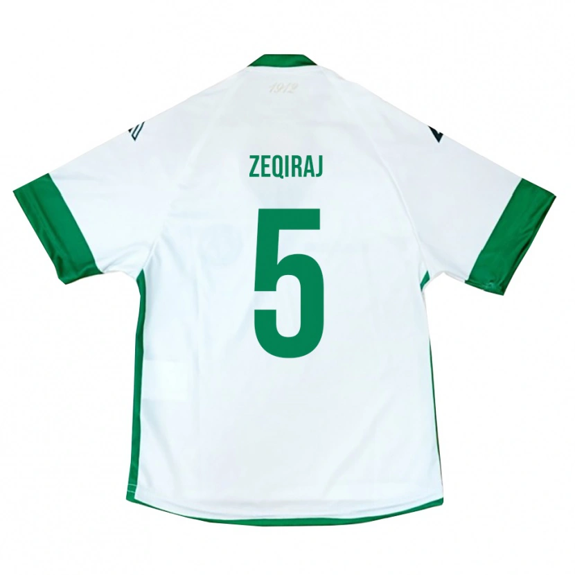 Danxen Kinder Leon Zeqiraj #5 Weiß Grün Blau Auswärtstrikot Trikot 2025/26 T-Shirt Österreich