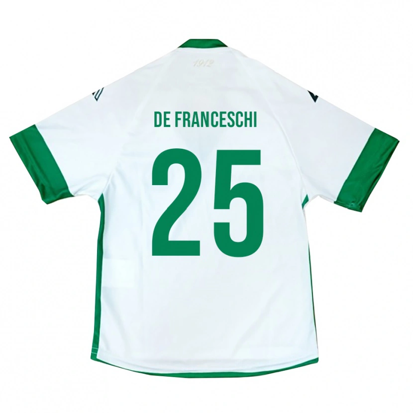 Danxen Kinder Edoardo De Franceschi #25 Weiß Grün Blau Auswärtstrikot Trikot 2025/26 T-Shirt Österreich