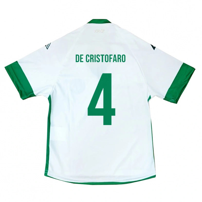 Danxen Kinder Antonio De Cristofaro #4 Weiß Grün Blau Auswärtstrikot Trikot 2025/26 T-Shirt Österreich