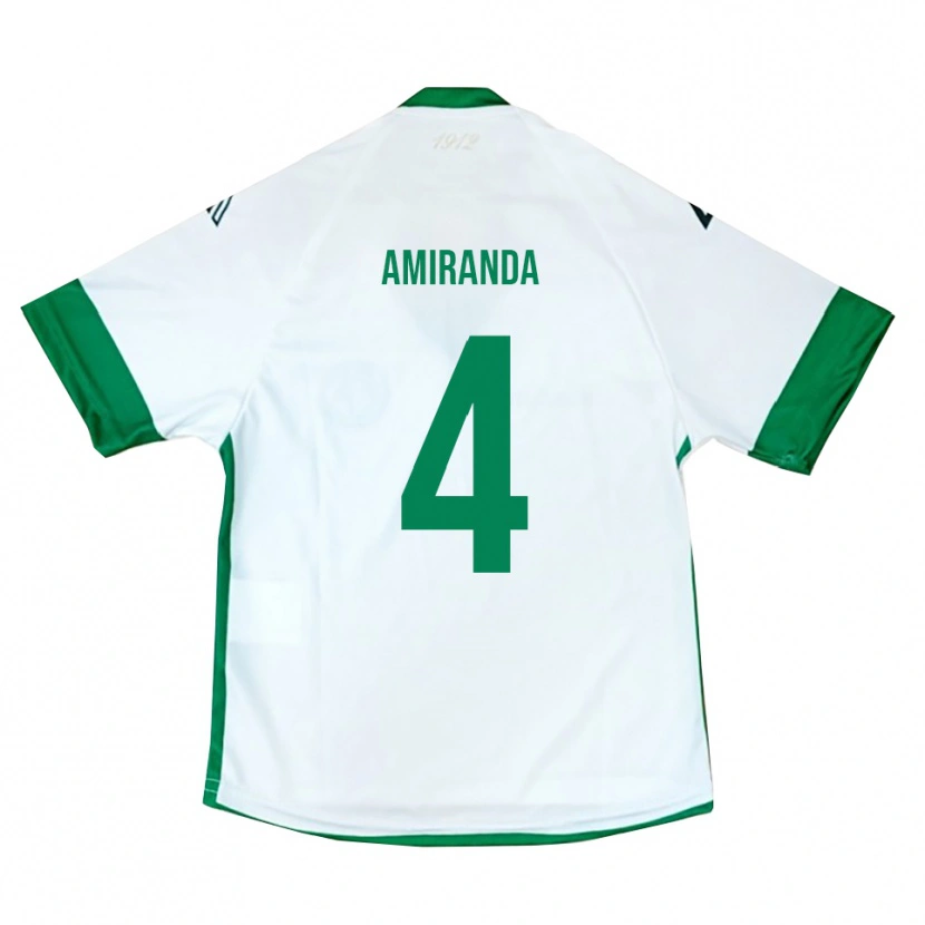 Danxen Kinder Francesco Amiranda #4 Weiß Grün Blau Auswärtstrikot Trikot 2025/26 T-Shirt Österreich