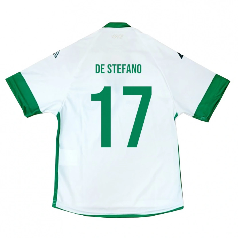 Danxen Kinder Nicolò De Stefano #17 Weiß Grün Blau Auswärtstrikot Trikot 2025/26 T-Shirt Österreich