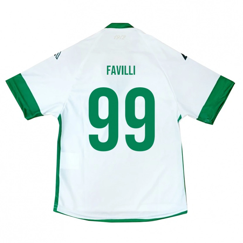 Danxen Kinder Andrea Favilli #99 Weiß Grün Blau Auswärtstrikot Trikot 2025/26 T-Shirt Österreich