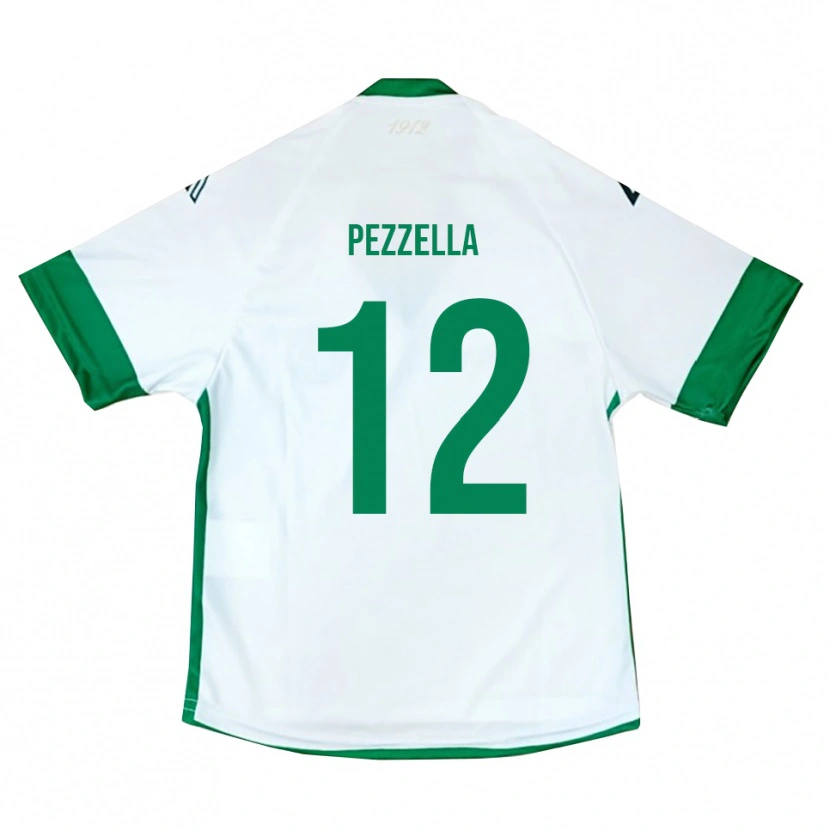 Danxen Kinder Giuseppe Pezzella #12 Weiß Grün Blau Auswärtstrikot Trikot 2025/26 T-Shirt Österreich
