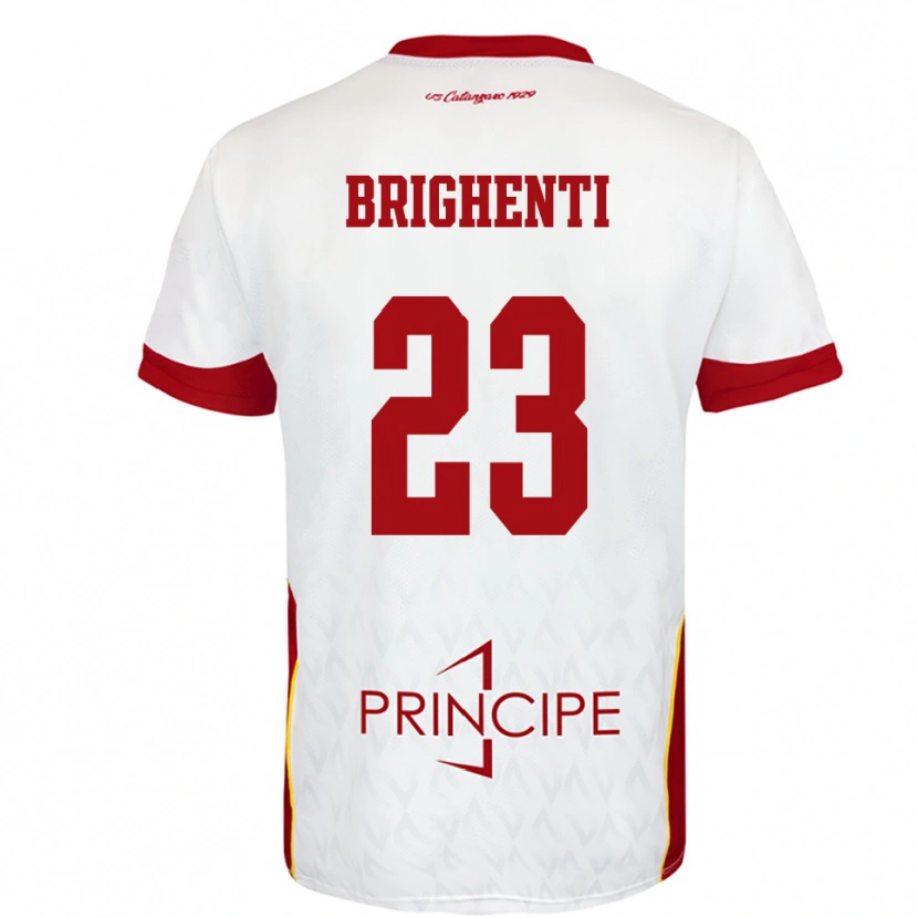 Danxen Kinder Nicolò Brighenti #23 Weiß Rot Auswärtstrikot Trikot 2025/26 T-Shirt Österreich