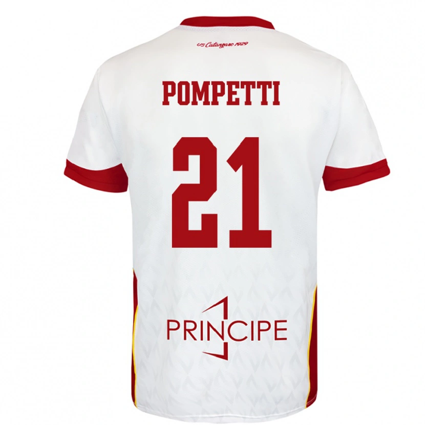 Danxen Kinder Marco Pompetti #21 Weiß Rot Auswärtstrikot Trikot 2025/26 T-Shirt Österreich