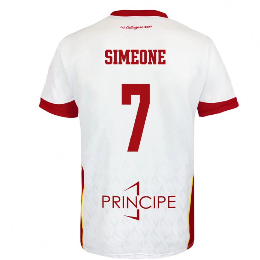Danxen Kinder Mattia Simeone #7 Weiß Rot Auswärtstrikot Trikot 2025/26 T-Shirt Österreich