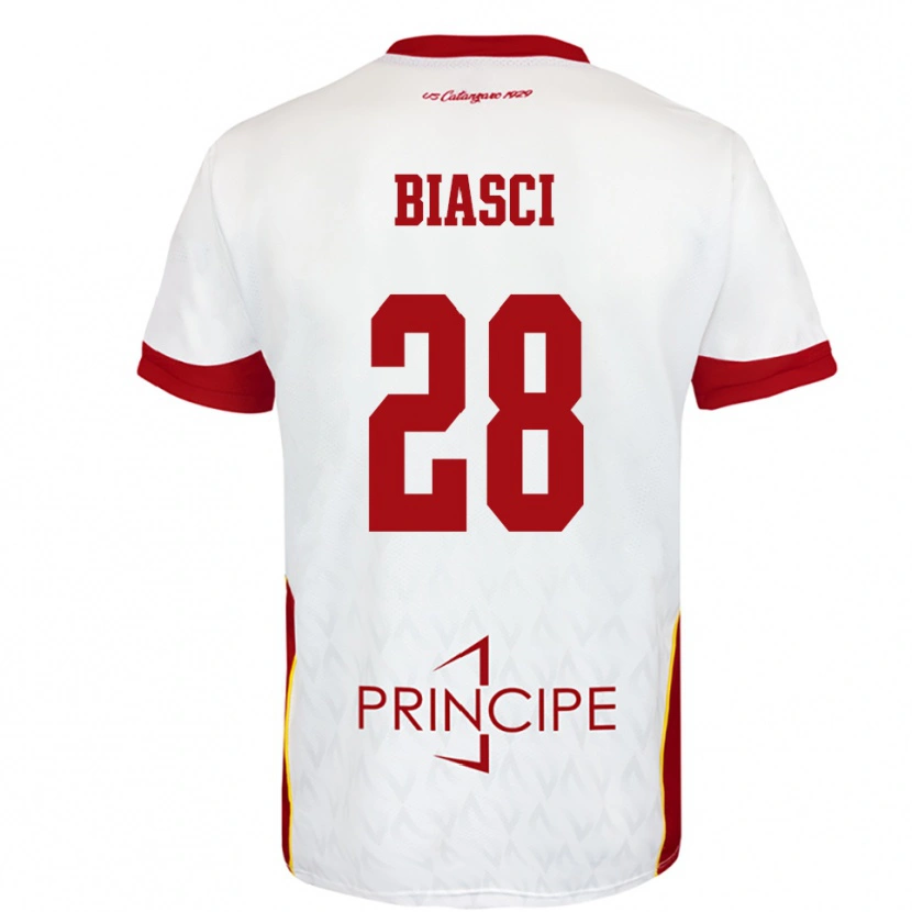 Danxen Kinder Tommaso Biasci #28 Weiß Rot Auswärtstrikot Trikot 2025/26 T-Shirt Österreich