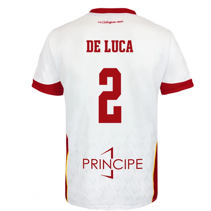 Danxen Kinder Gabriele De Luca #2 Weiß Rot Auswärtstrikot Trikot 2025/26 T-Shirt Österreich