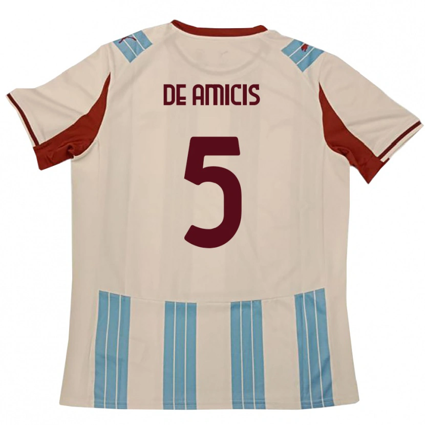 Danxen Kinder Christian De Amicis #5 Himmelblau Weiß Auswärtstrikot Trikot 2025/26 T-Shirt Österreich