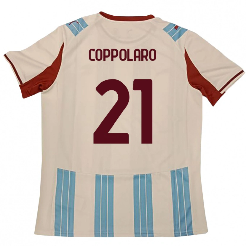 Danxen Kinder Mauro Coppolaro #21 Himmelblau Weiß Auswärtstrikot Trikot 2025/26 T-Shirt Österreich