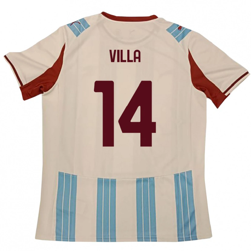 Danxen Kinder Luca Villa #14 Himmelblau Weiß Auswärtstrikot Trikot 2025/26 T-Shirt Österreich