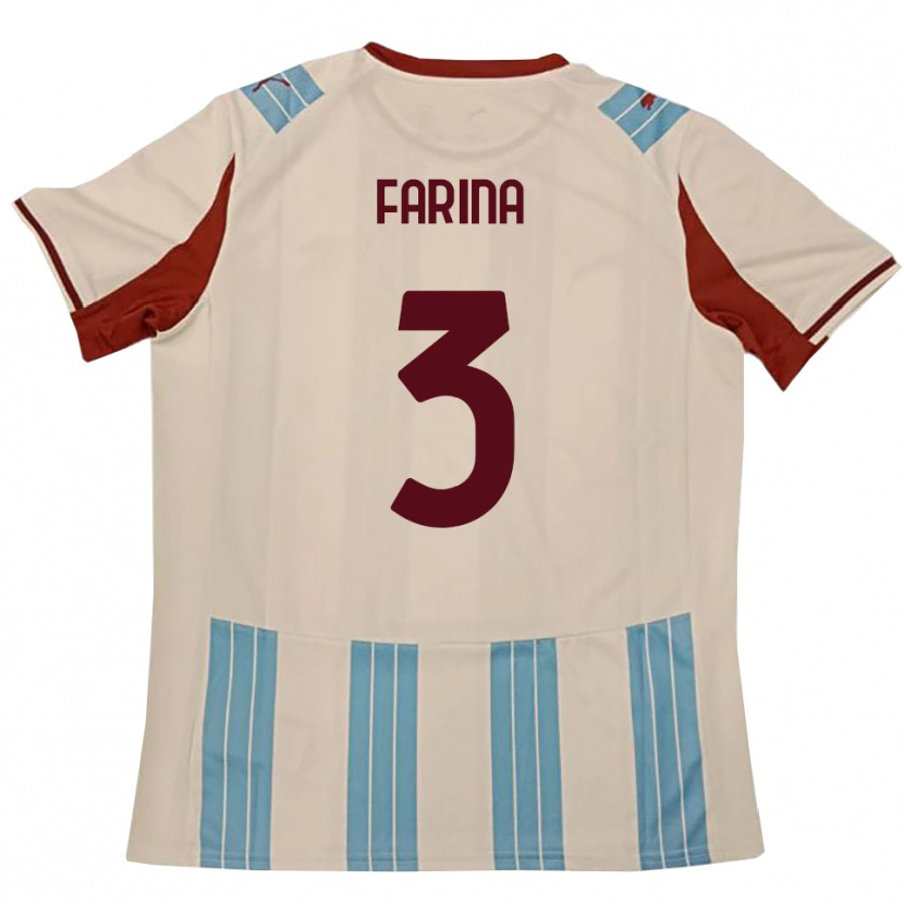 Danxen Kinder Alfredo Farina #3 Himmelblau Weiß Auswärtstrikot Trikot 2025/26 T-Shirt Österreich