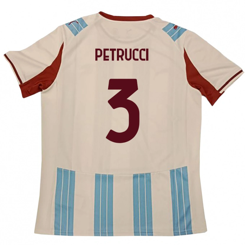 Danxen Kinder Francesco Petrucci #3 Himmelblau Weiß Auswärtstrikot Trikot 2025/26 T-Shirt Österreich