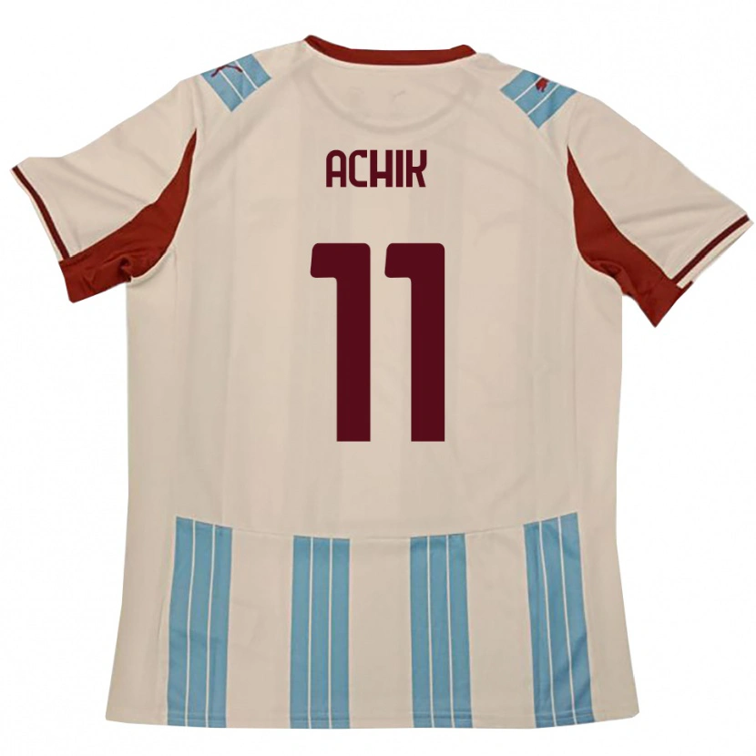 Danxen Kinder Ismail Achik #11 Himmelblau Weiß Auswärtstrikot Trikot 2025/26 T-Shirt Österreich