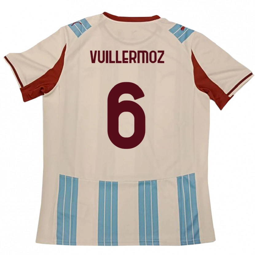 Danxen Kinder Joshua Vuillermoz #6 Himmelblau Weiß Auswärtstrikot Trikot 2025/26 T-Shirt Österreich