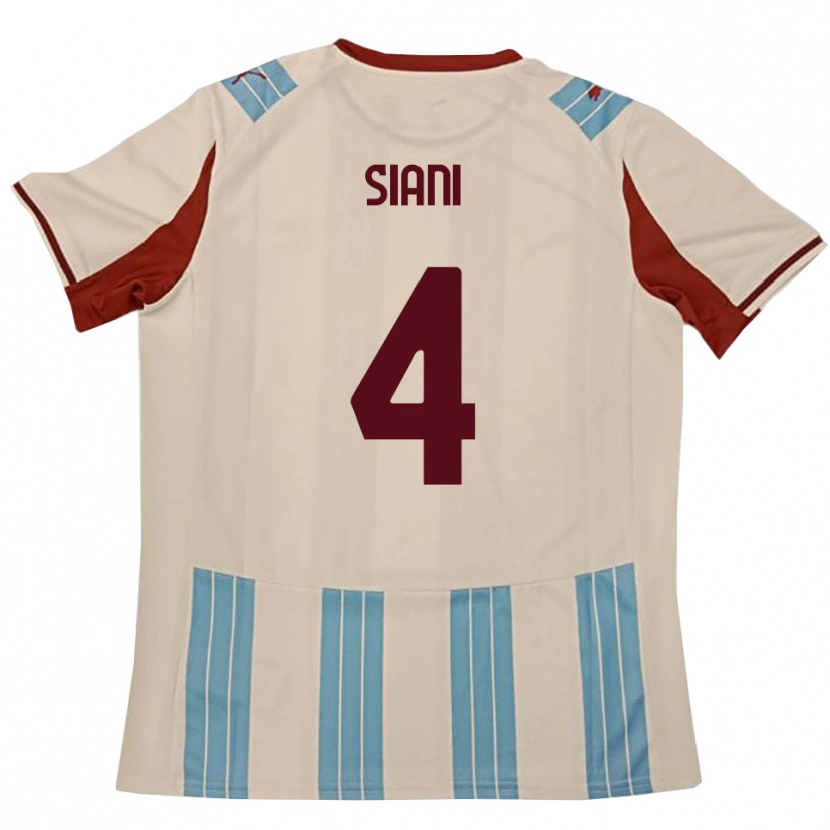 Danxen Kinder Vincenzo Siani #4 Himmelblau Weiß Auswärtstrikot Trikot 2025/26 T-Shirt Österreich