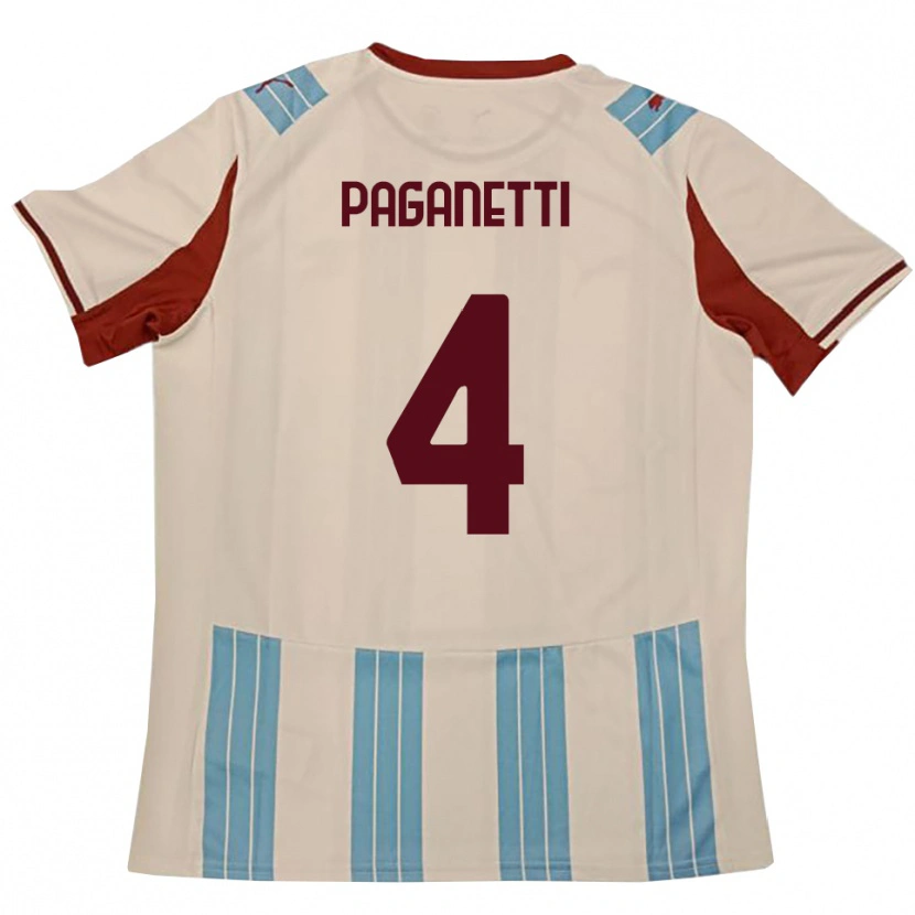 Danxen Kinder Giacomo Paganetti #4 Himmelblau Weiß Auswärtstrikot Trikot 2025/26 T-Shirt Österreich
