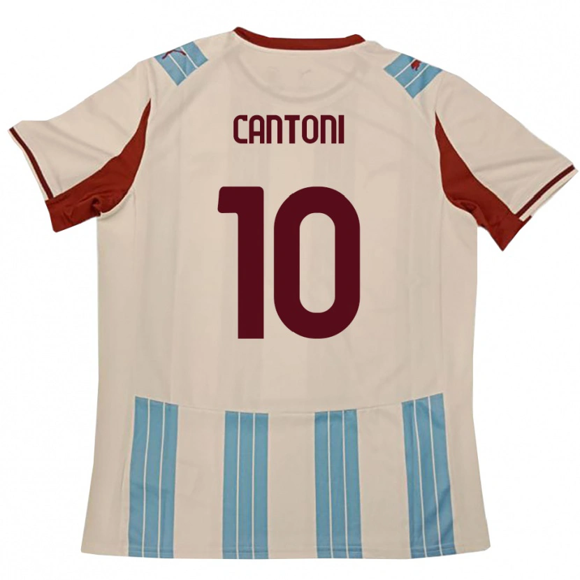 Danxen Kinder Simone Cantoni #10 Himmelblau Weiß Auswärtstrikot Trikot 2025/26 T-Shirt Österreich