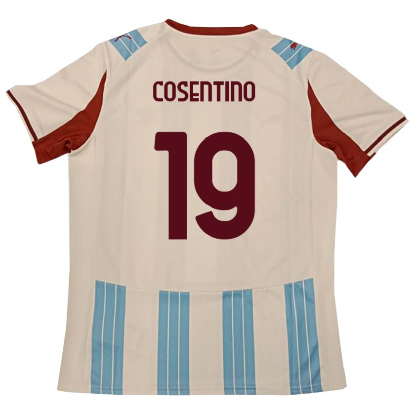 Danxen Kinder Aldo Cosentino #19 Himmelblau Weiß Auswärtstrikot Trikot 2025/26 T-Shirt Österreich