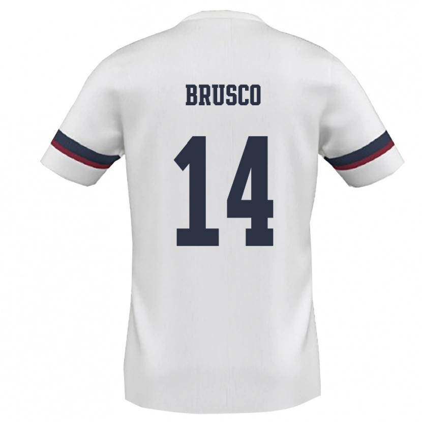 Danxen Kinder Alessandro Brusco #14 Weiß Rot Auswärtstrikot Trikot 2025/26 T-Shirt Österreich