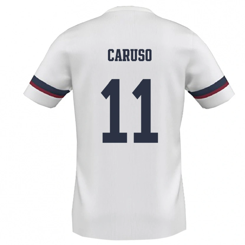 Danxen Kinder Daniele Caruso #11 Weiß Rot Auswärtstrikot Trikot 2025/26 T-Shirt Österreich